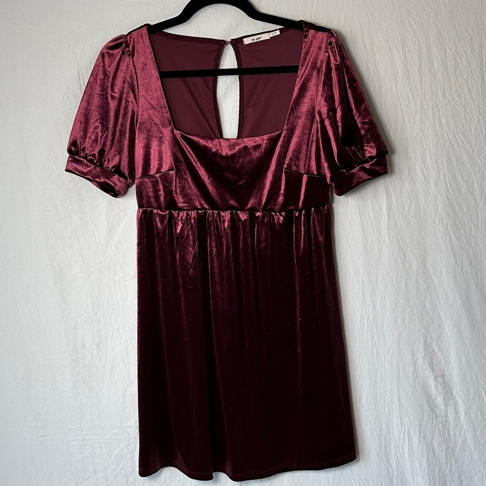 Miami Velvet Mini Dress in Rich Burgundy